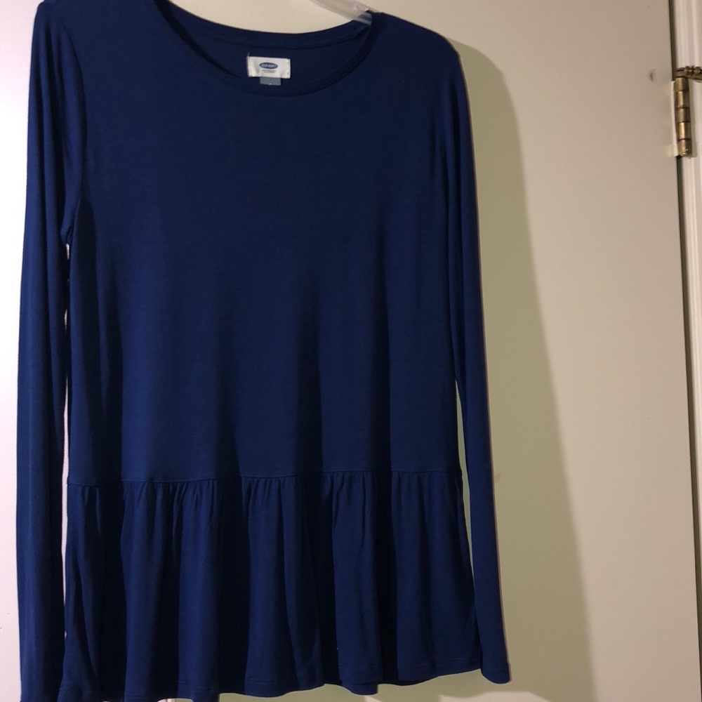 Navy peplum top